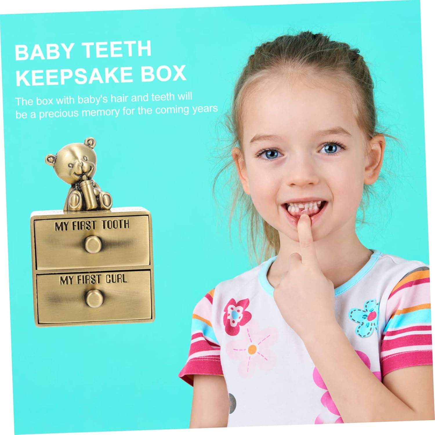Sosoport Boys and Girls Deciduous Teeth Storage Box Teeth Keepsake Box for Fetal Memory in Style for Newborn image number 3
