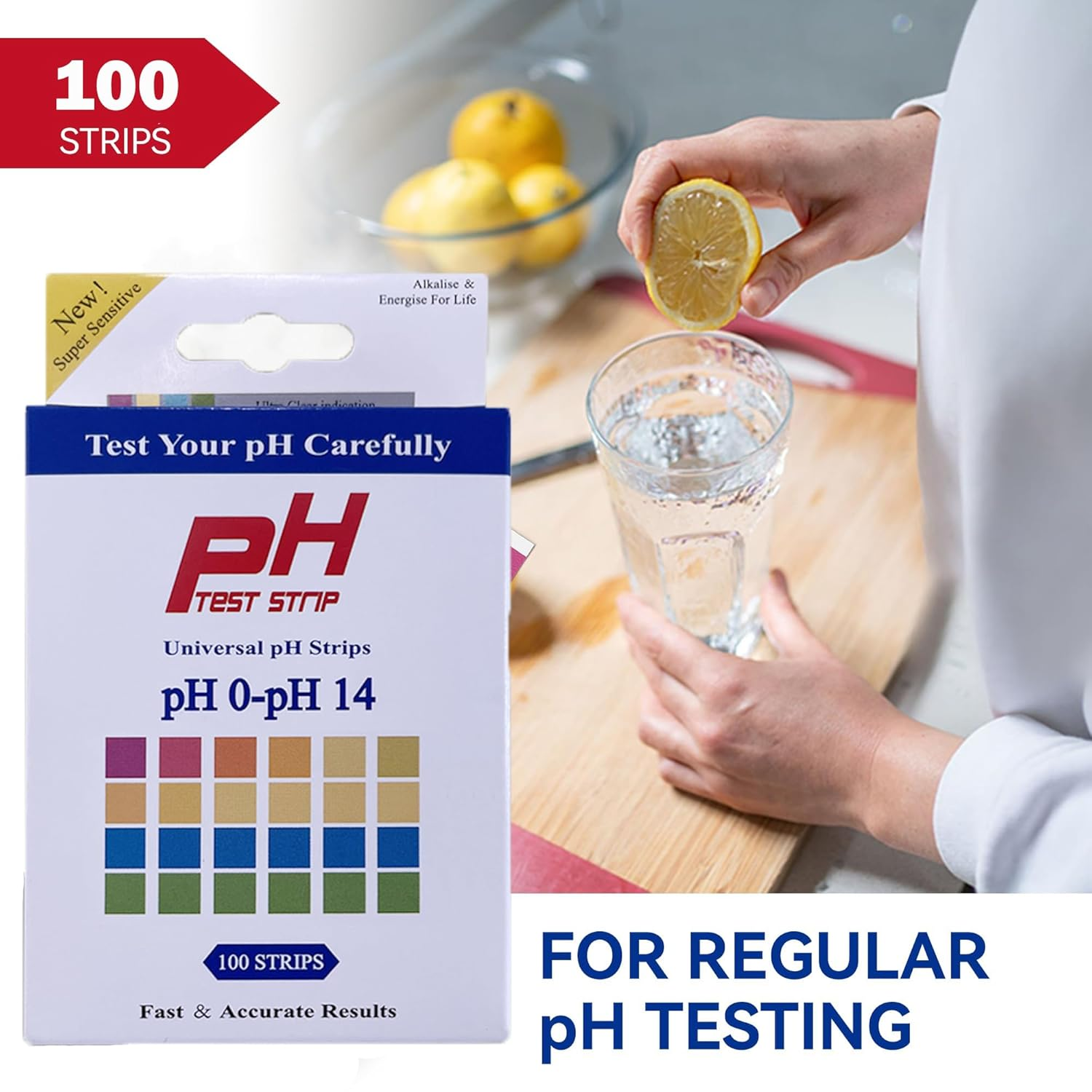 Universal Ph Test Strips 0-14, 100Ct Kit for Food, Soap Making & Kombucha, Accurate Litmus Paper Ph Test Strips for Liquids, Water, Aquarium, Pool, Spa - 100 Strips image number 2