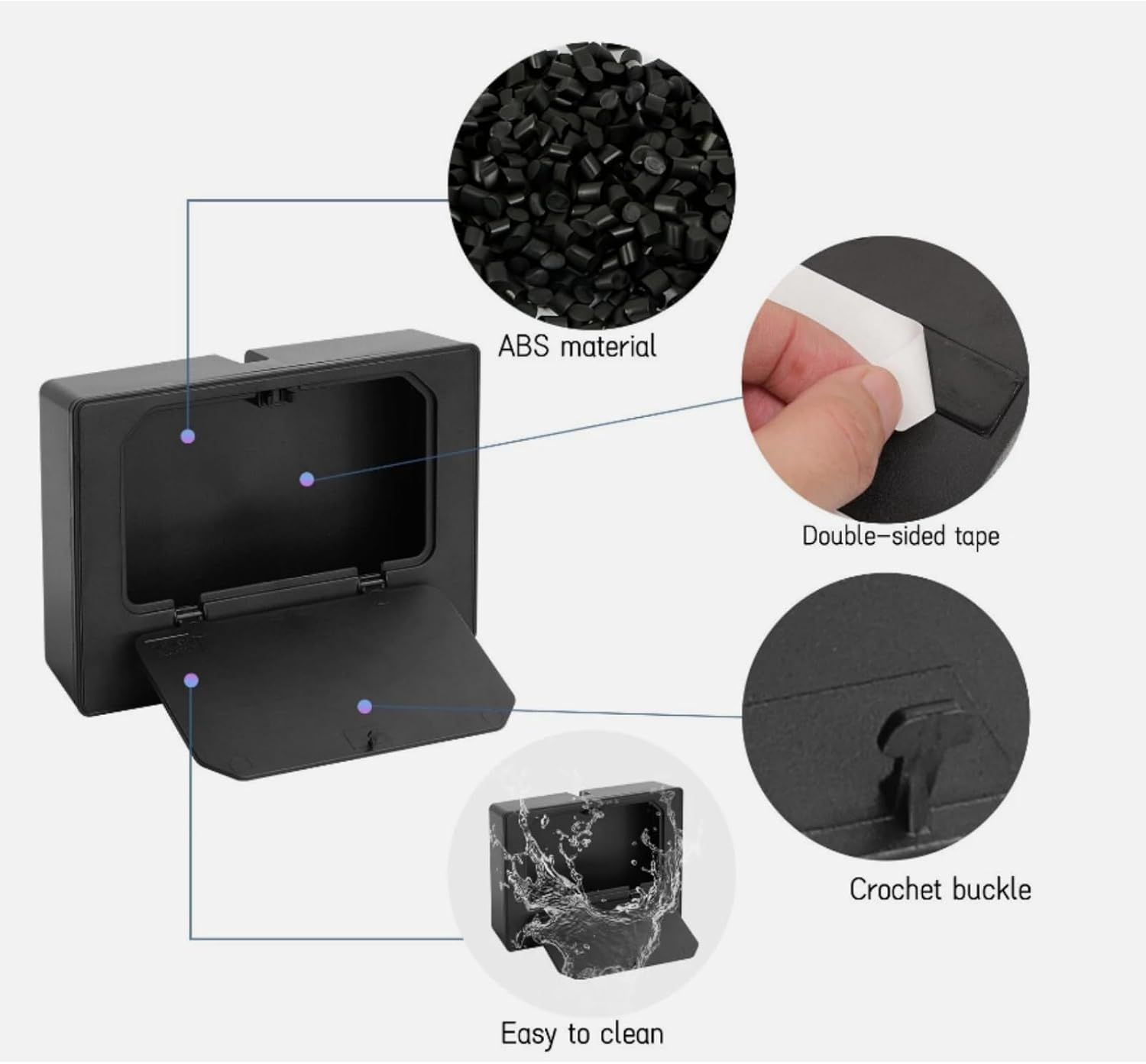 ABS Plastic Center Console Privacy Organizer Compatible with Mitsubishi L200/Triton 2024 2025 Armrest Box Hidden Storage Tray Accessories image number 3