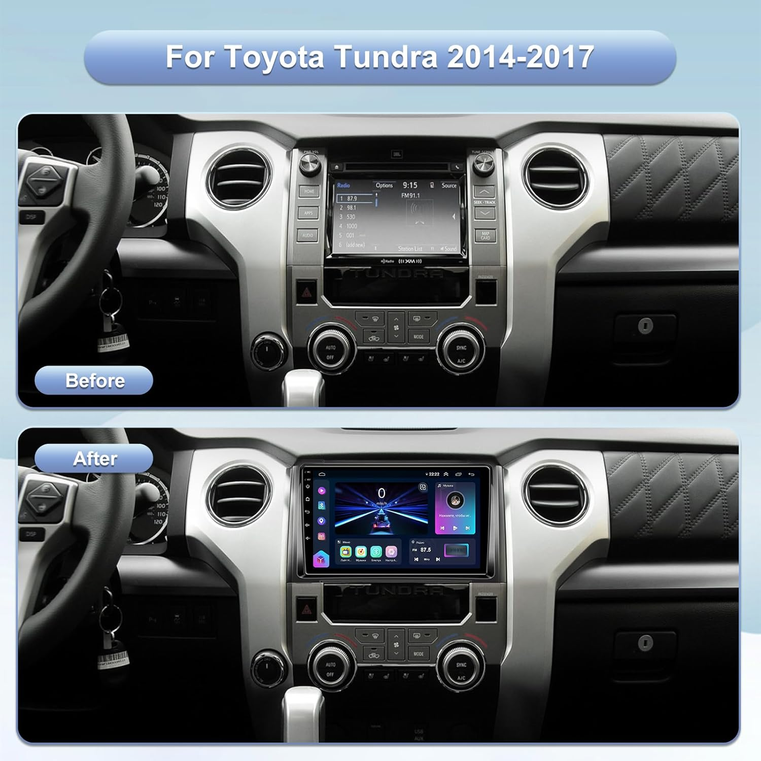Android 13 Radio for Toyota Tundra 2014-2018- Wireless Carplay and Android Auto GPS Navigation - 4GB+64GB - 4Gb Ram 32Gb Rom（For Toyota Tundra 2014-2018） image number 7