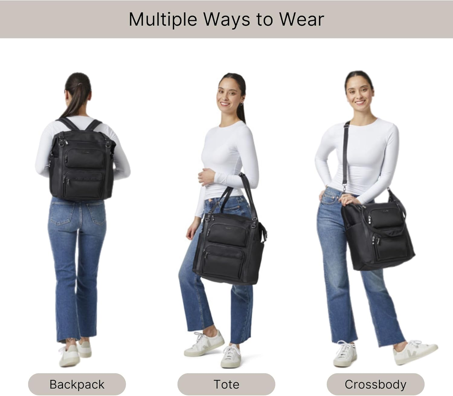 Baggallini Nolita Convertible Backpack - 14X11 Inch Travel Backpack with 16 Inch Laptop Sleeve - Lightweight Luggage Backpack image number 4