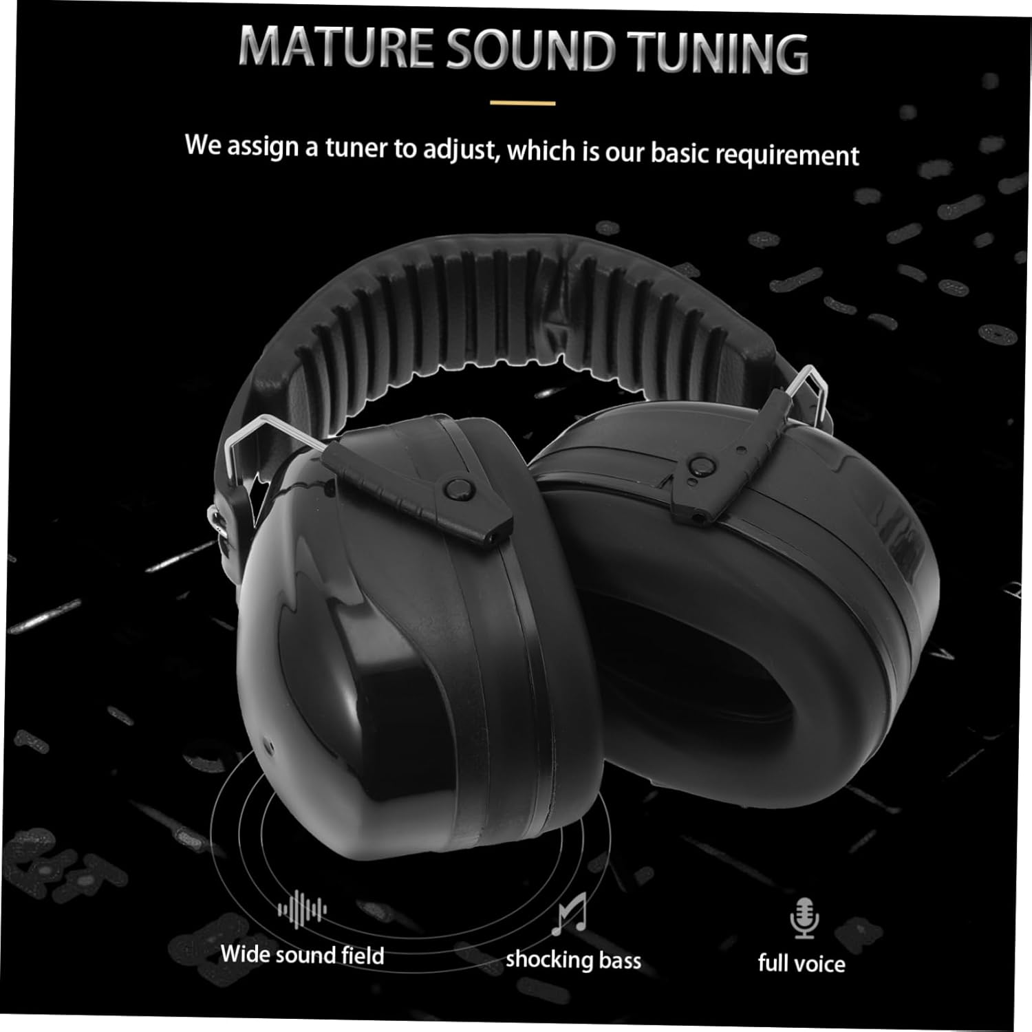 SHINEOFI Black Over-Ear Drummer Headset Noise Insulation Earmuff Protective Soundproof Ear Cover for Jazz Drum Performance image number 4