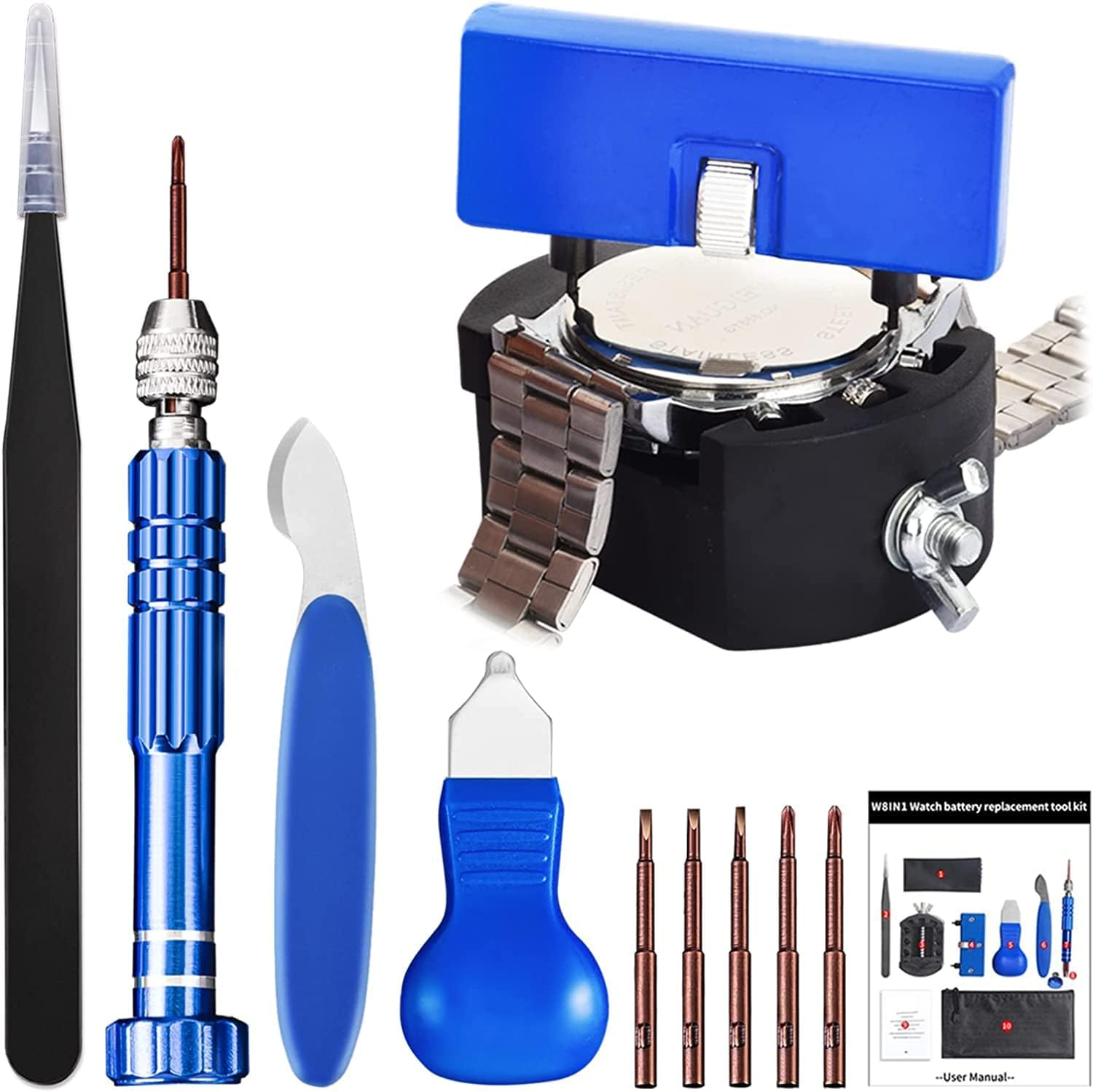 DABOBOTOOL Watch Repair Kit- Professional Watch Battery Replacement Tool Kit, Suitable for Watch Back Removal with Watch Back Remover Tools, Including Watch Opener, Adjustable Case Opener image number 4