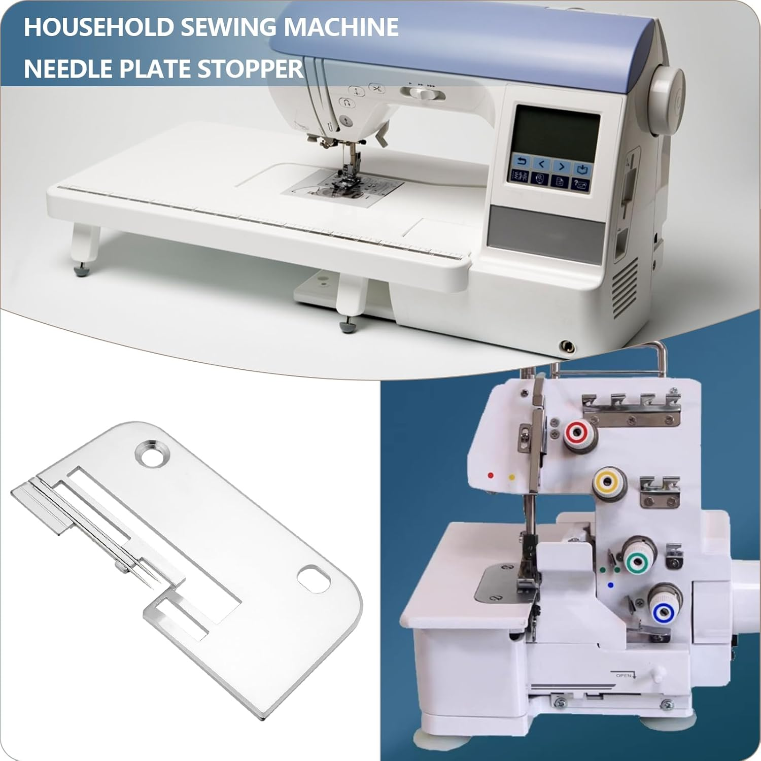 VGOL Sewing Machine Needle Plate #788601007 Needle Plate Metal Needle Plate Compatible with Janome Serger 1110DX, 434D, 504D, 634D, 788D, 8002D image number 5