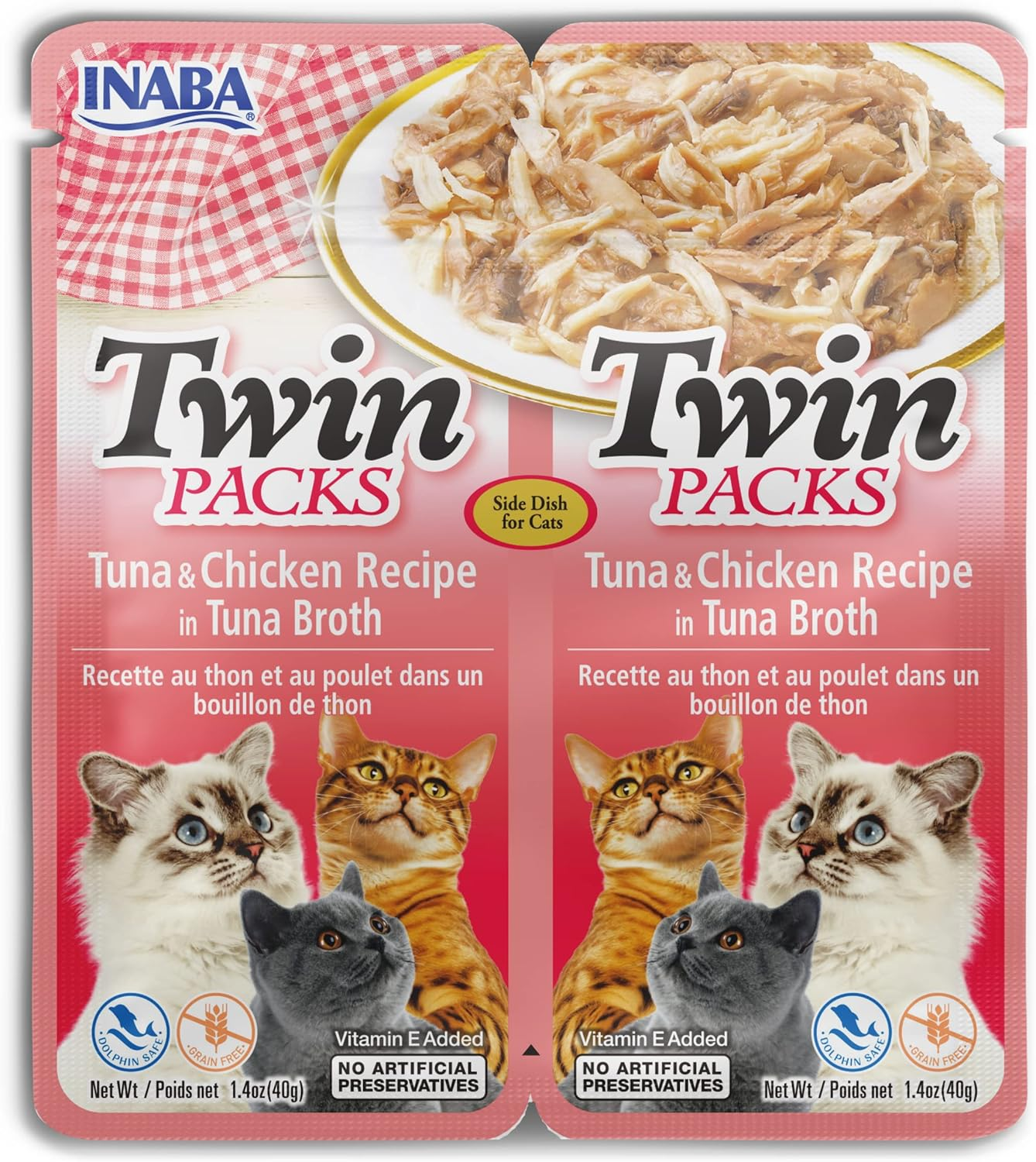 Inaba Cat Twin Packs Tuna Chicken in Tuna Brth Cat Treat, 80 G (Pack of 3) image number 1