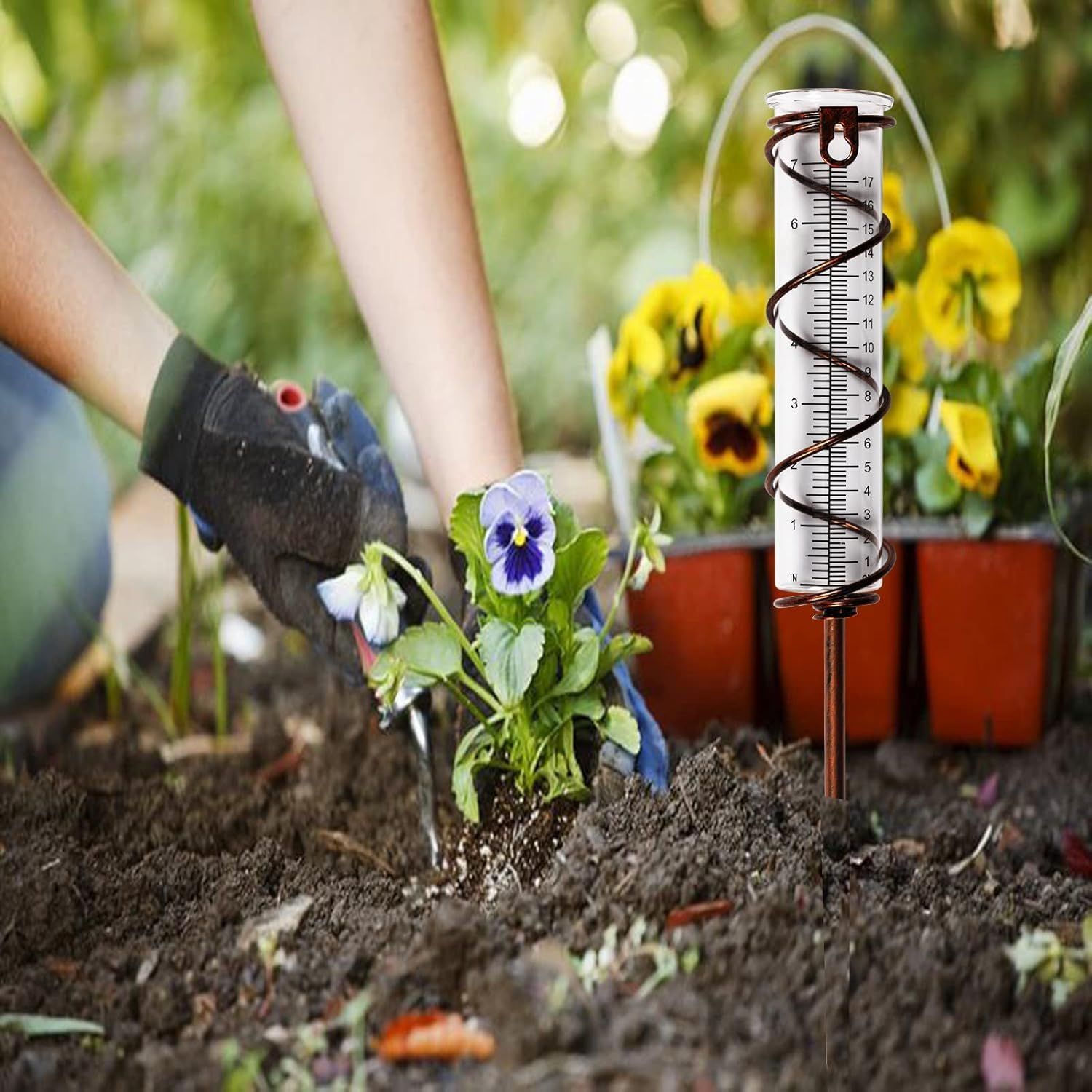 Rain Gauge Replacement Tube,5'' Capacity Rain Gauge &mdash; Measuring Tool & Plastic Measuring Cup, Compatible with Standard Rain Gauge for Yard & Garden(2 Pcs), Haheihei