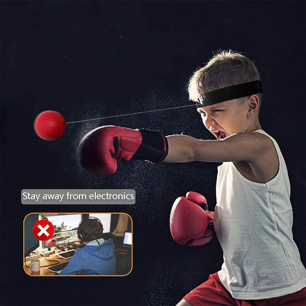 Boxing Reflex Ball Set &ndash; 3-Pack Punching Balls with Adjustable Headband, Improve Speed, Reaction, Hand-Eye Coordination for Training or Fitness image number 2