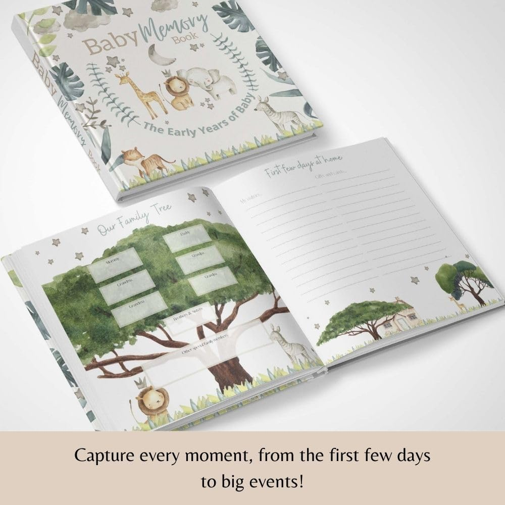 Baby Milestone Memory Book - First Year Journal - Gloss Hardback 36 Pages - New Baby Gift image number 6
