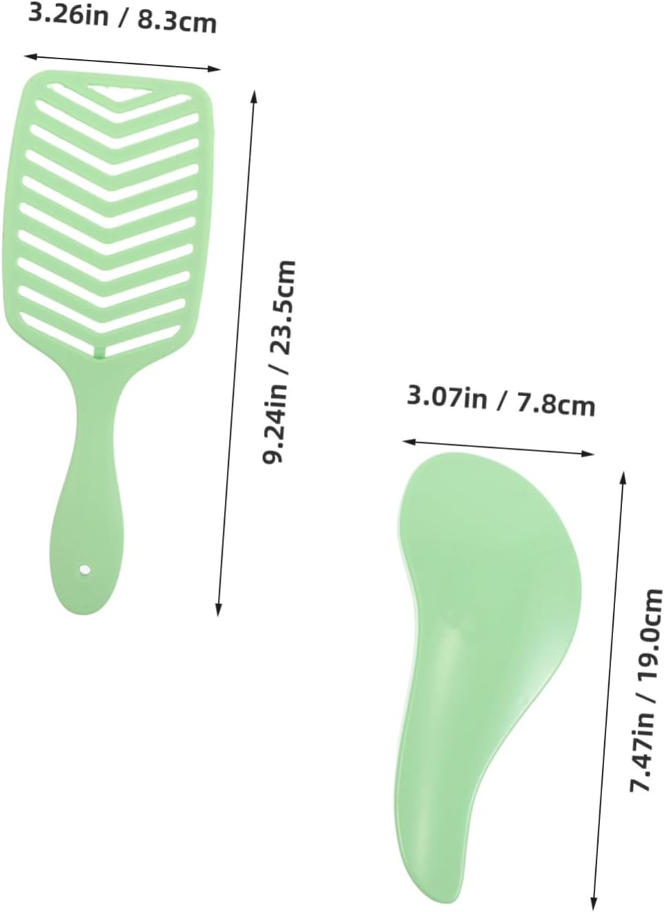 MERRYHAPY Candy Color Hair Styling Comb Set 2Pcs V-Shaped Hollow Scalp Massage Combs for Women Volumizing Hair Root Lifting Detangling Brush Green - Rosy image number 7