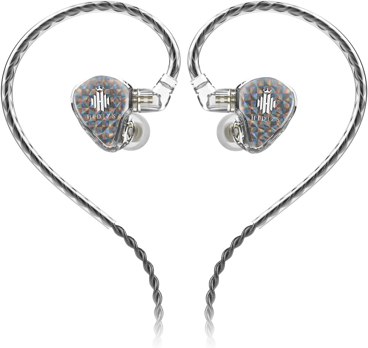 Hidizs Ms1-Galaxy In-Ear Monitors, High-Performance Dual Magnetic Circuit Dynamic Driver Headphones, Detachable 0.78Mm 2Pin Hifi Earbuds, 3.5Mm Gold-Plated Plug(Without Mic, Transparent) image number 3