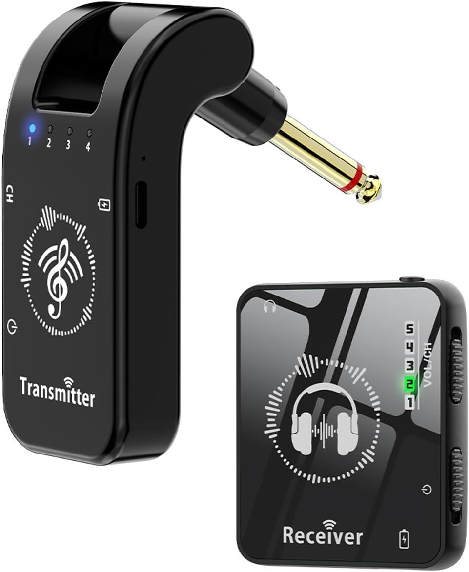 SENECESLI Rechargeable Wireless In-Ear Monitor System Low Latency 2.4Ghz In-Ear Monitor System Suitable for Studio Band Rehearsal Live Performance, 1 Transmitter 1 Receiver Package Included image number 2