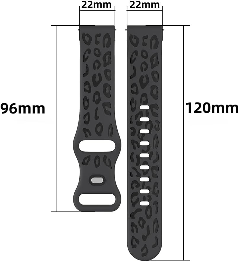 Leopard Replacement Band for Garmin Vivoactive 4/Venu 3/Venu 2, 22Mm Silicone Sport Watch Strap for Garmin Forerunner 255/265 Music/First Avenger/Darth Vader - Pinkwalnut image number 6
