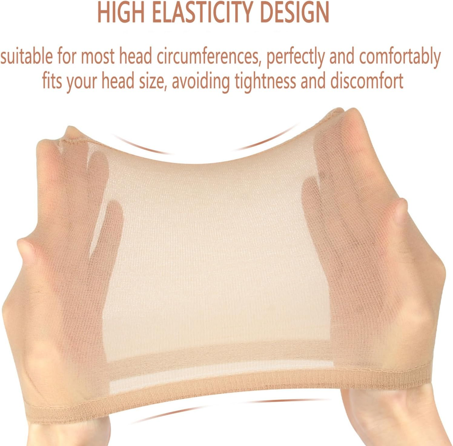 Wig Cap Set, 4 Pack Nylon Stocking Caps, Light Brown and Black