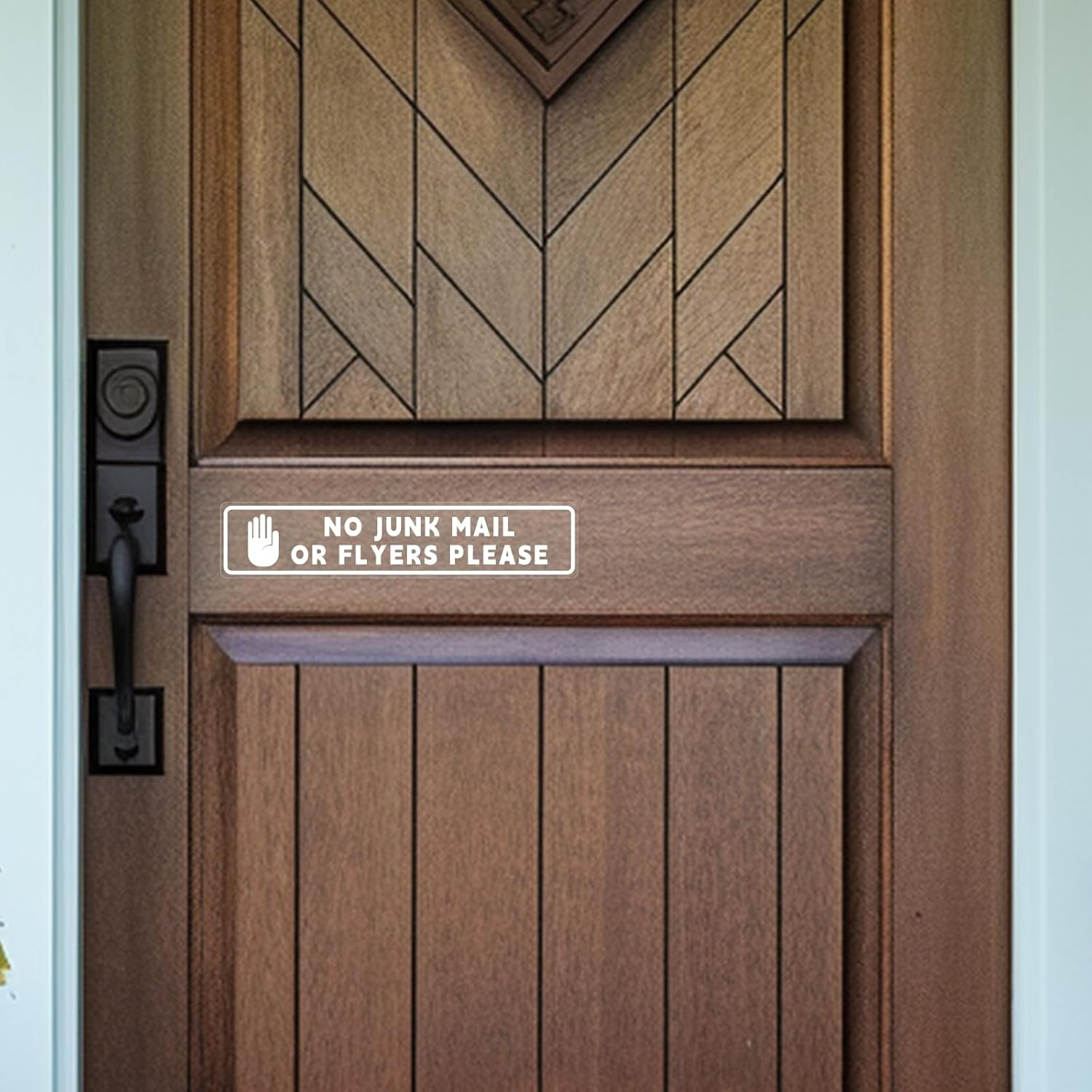 No Junk Mail or Flyers Leaflets Please 18 X 3.5 Cm Self Adhesive Vinyl Window Transparent Sticker 10 PCS Security Warning Sign Removable Waterproof for Letterbox Door Parcel Box Outdoor image number 6