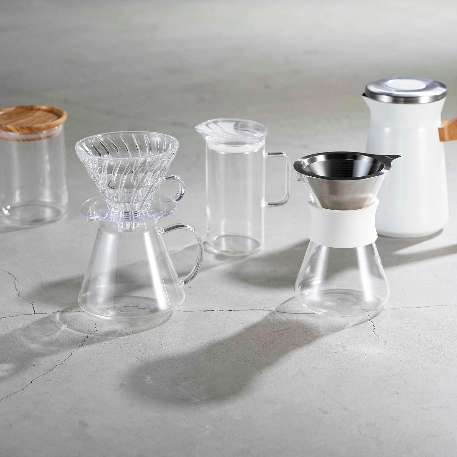 Hario "Simply Hario" V60 Glass Pour over Coffee Set, Size 02 image number 2