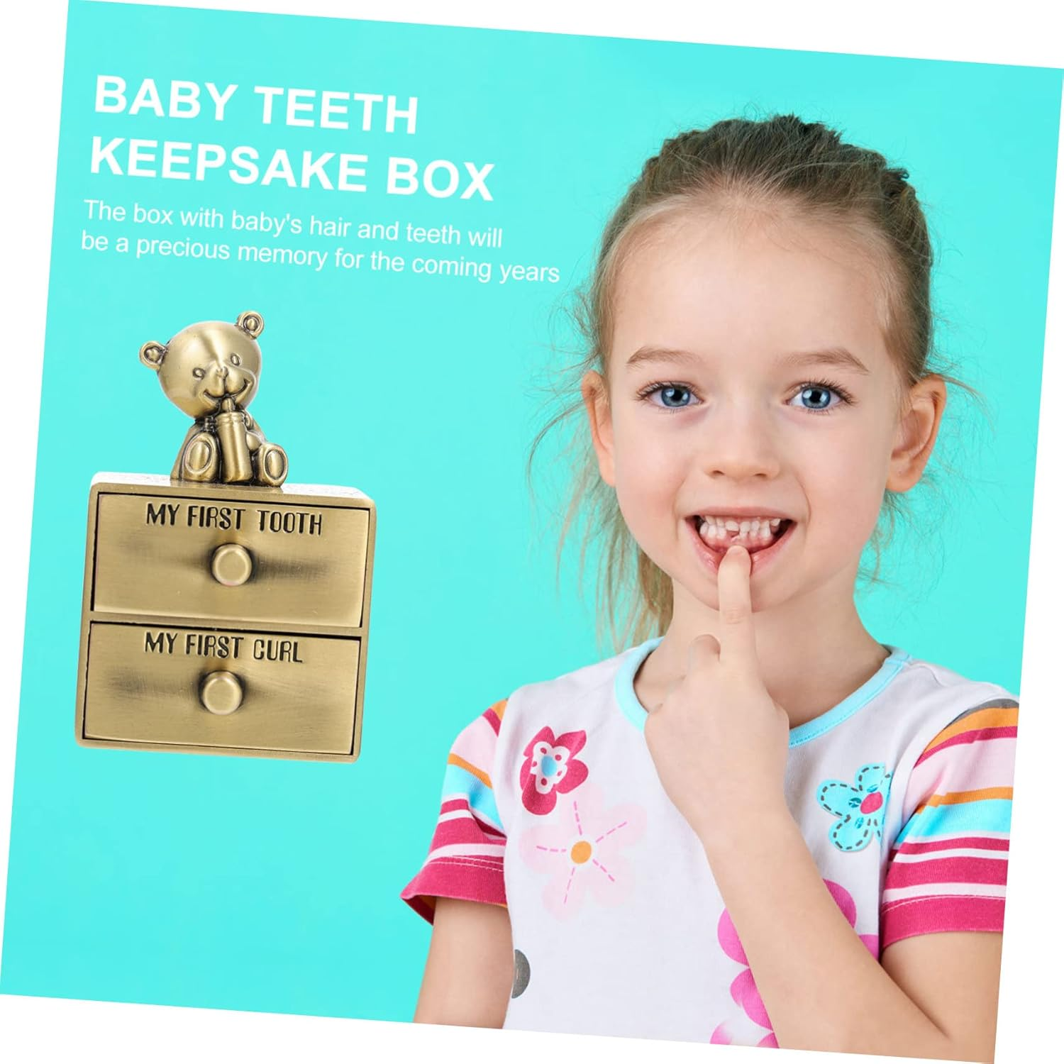 Yardwe Baby Teeth Organizer and Deciduous Tooth Storage Box for Boys and Girls Sturdy Drawer-Style in Suitable for Infant Preservation and Collection image number 6