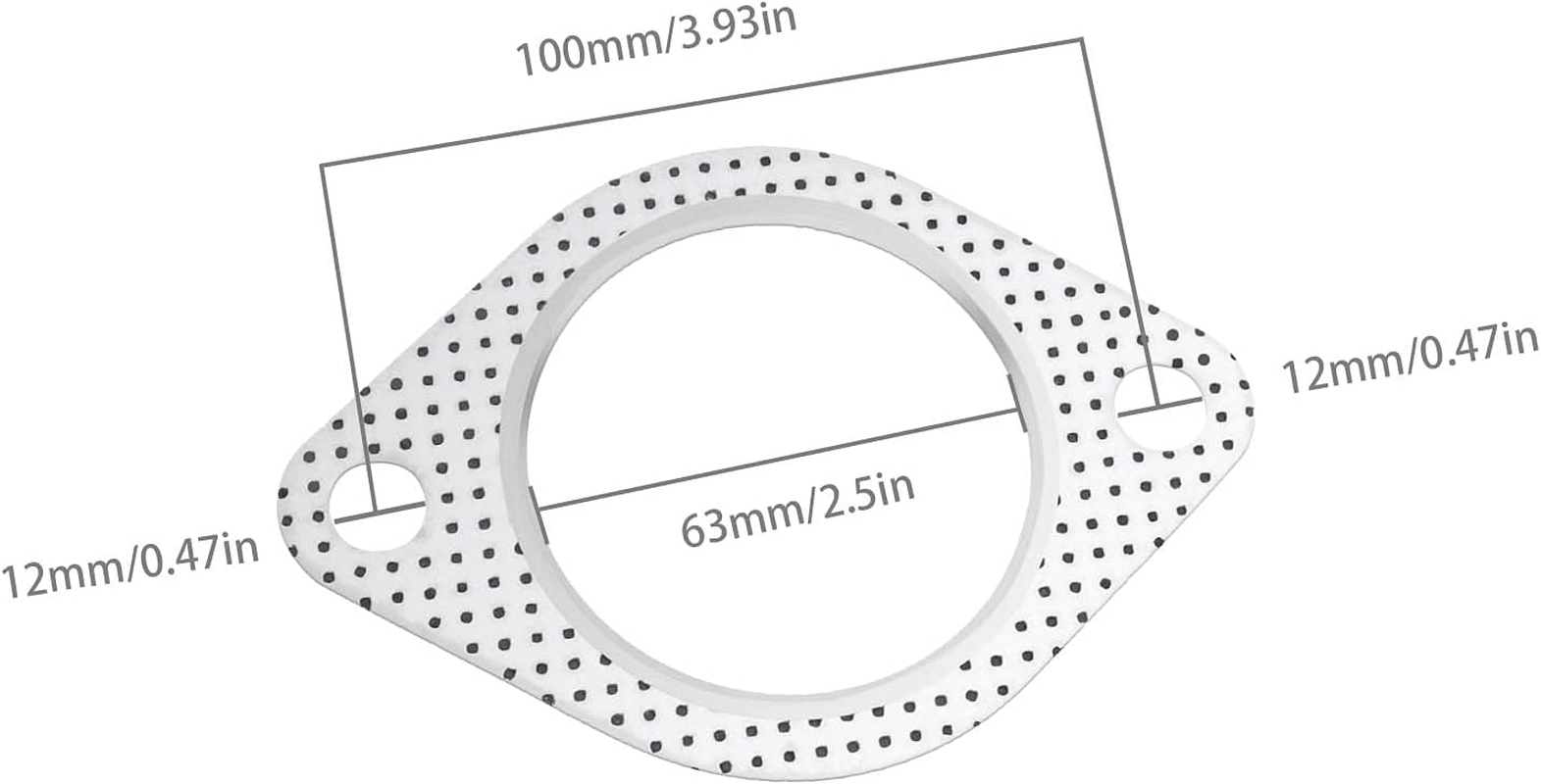 Emsea 5X Exhaust Gasket 2 Bolt 2.5Inch Downpipe Metal Jacket Reinforced Turbo 100Mm image number 4