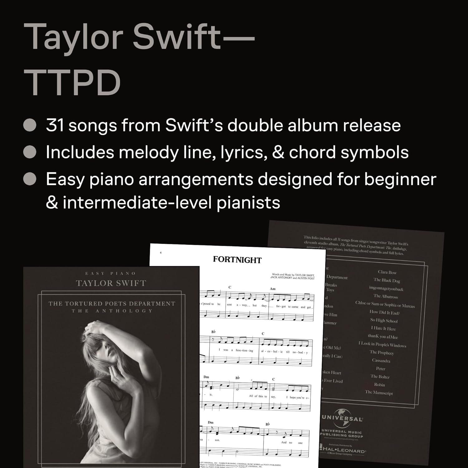 Taylor Swift - the Tortured Poets Department: the Anthology - Easy Piano Edition