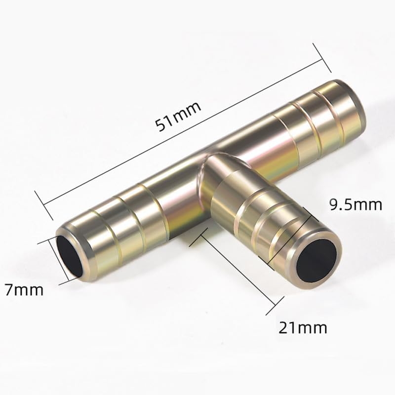2Pcs 10Mm T-Piece Connector Replacement Part Zinc Alloy Hose Barb Connector 3 Way Tee T Shape Barb Fitting for Water Gas Oil image number 2