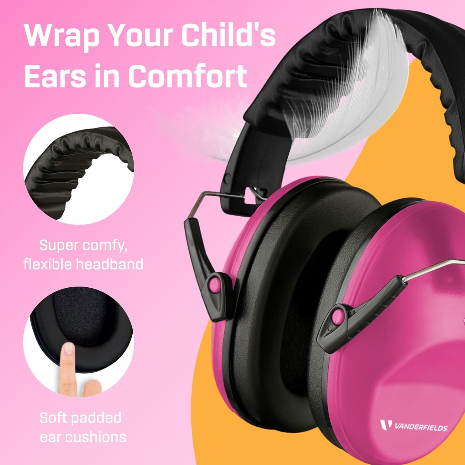 Ear Defenders for Kids Toddlers Children - Hearing Protection Earmuffs with Autism - Adjustable Padded Headband Noise Reduction. - Midnight Black image number 2