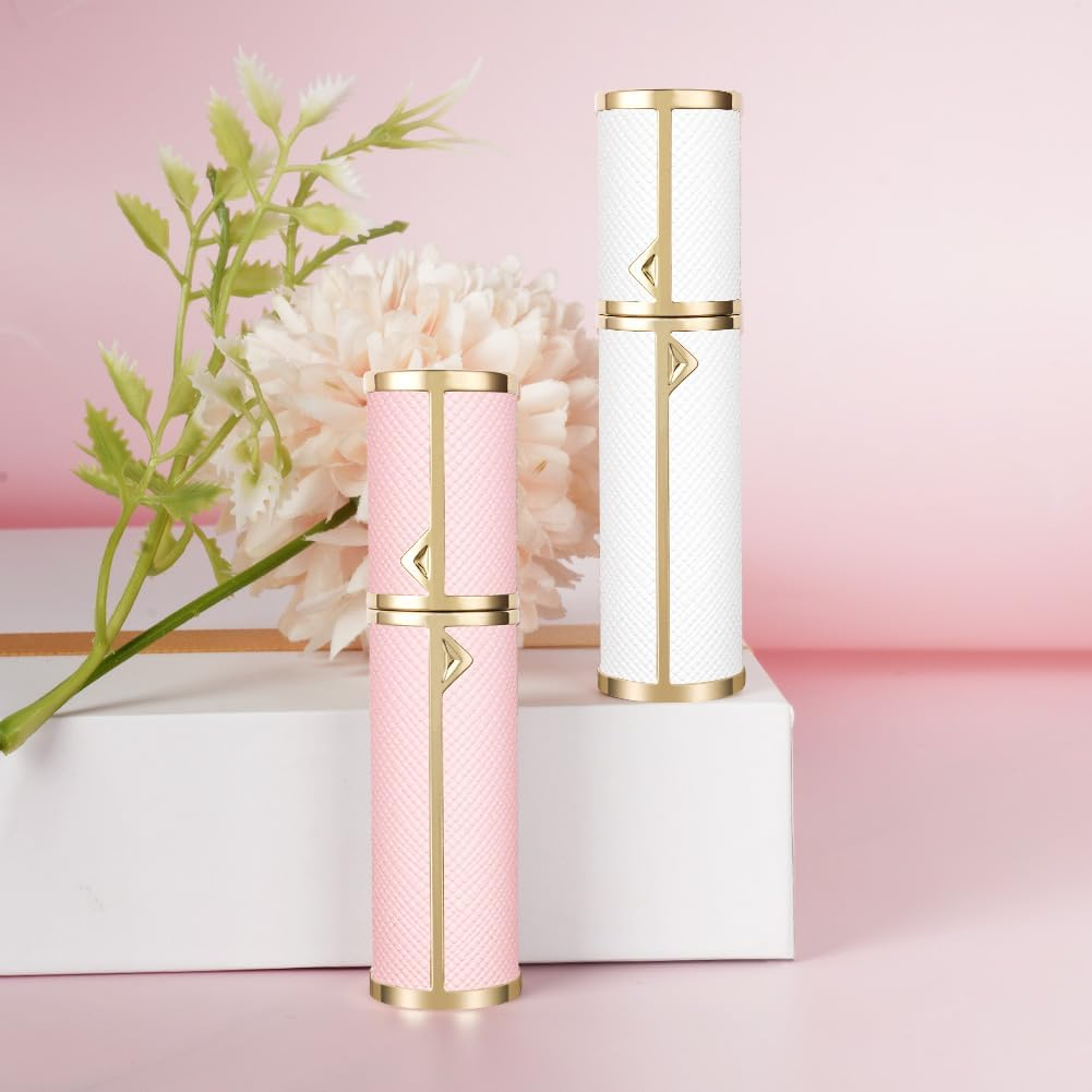 LOPHE Perfume Travel Bottle, 5ML Luxurious Perfume Atomiser Refillable, Leather Perfume Spray Bottle, Easy to Refill Perfume Atomiser for Women Men, B (White) - 3*10Ml-Gradient Blue image number 2