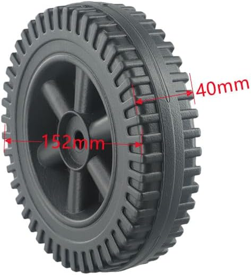 Naisfei Pack of 2 Plastic Grill Wheels, Grill Wheel Replacement Parts, 6 Inch Grill Wheels for Gas Grills and Other Brands, Black Wheels image number 3