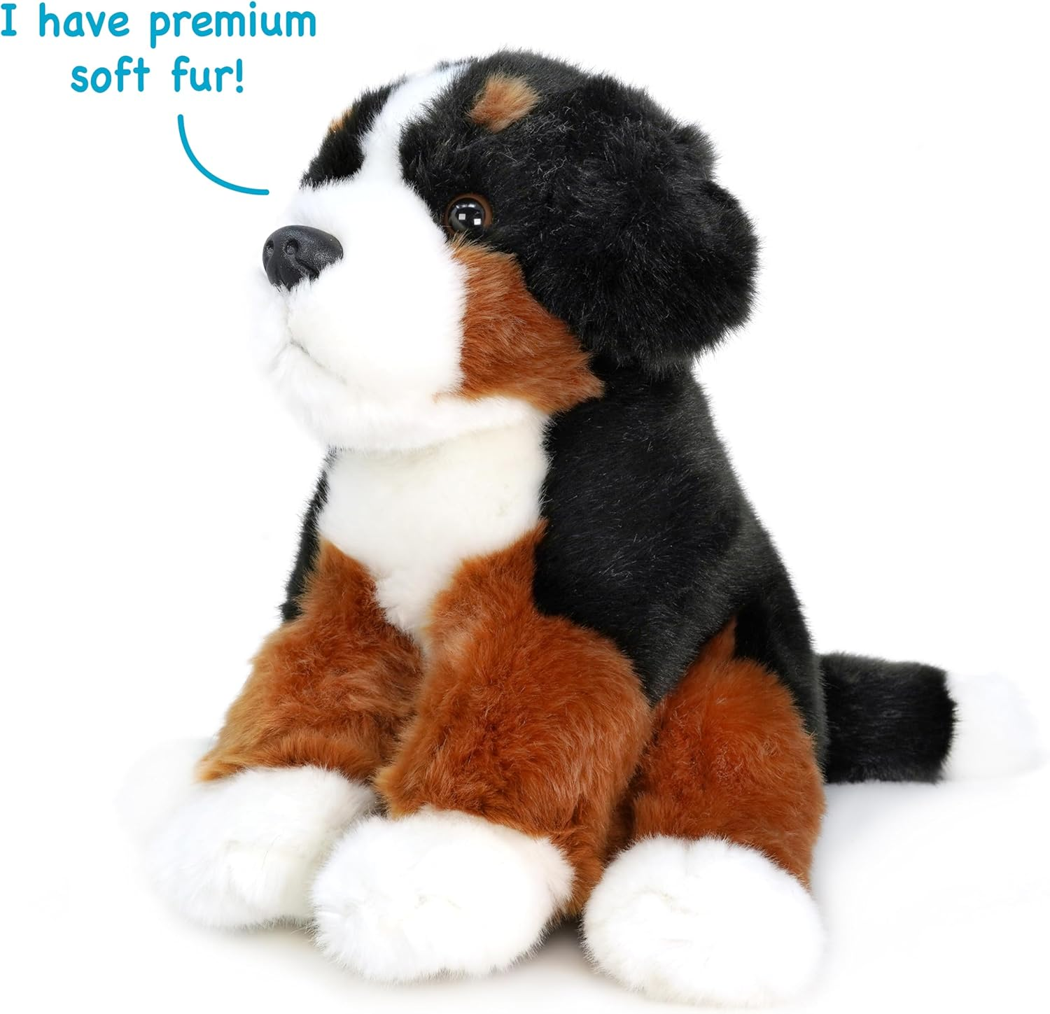 Bastien the Bernese Mountain Dog - 13 Inch Stuffed Animal Plush image number 6
