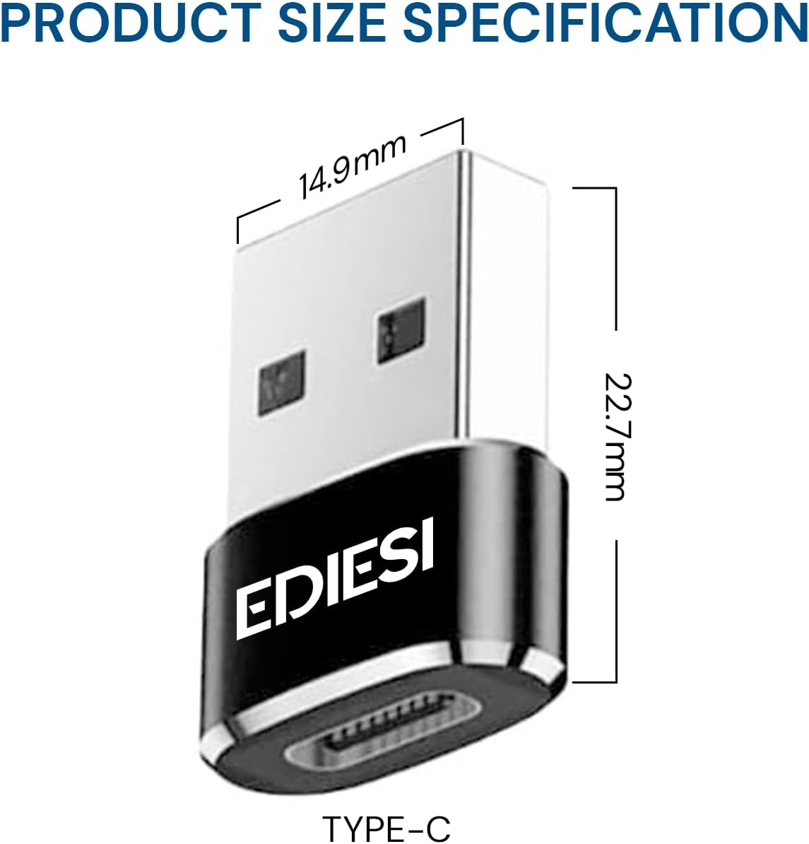 EDIESI, USB C Adapter Pack 3 Fast Charging and Data Sync Compatible with Iphone 15/14/13, Ipad, Galaxy, Carplay, Airpods (Black) image number 3