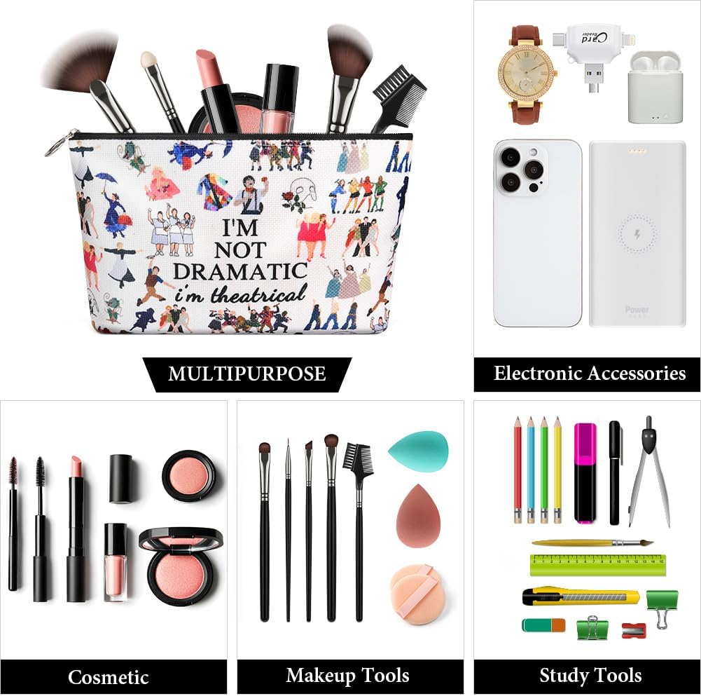 AYBUY Makeup Bag, Music Themed Personalised Cosmetic Bag, Music Lover Storage Bag, Zip Music Cosmetic Bag for Music Festivals, Travel, Inspired Gifts for Mom, Sister, Singer, Fans (C)