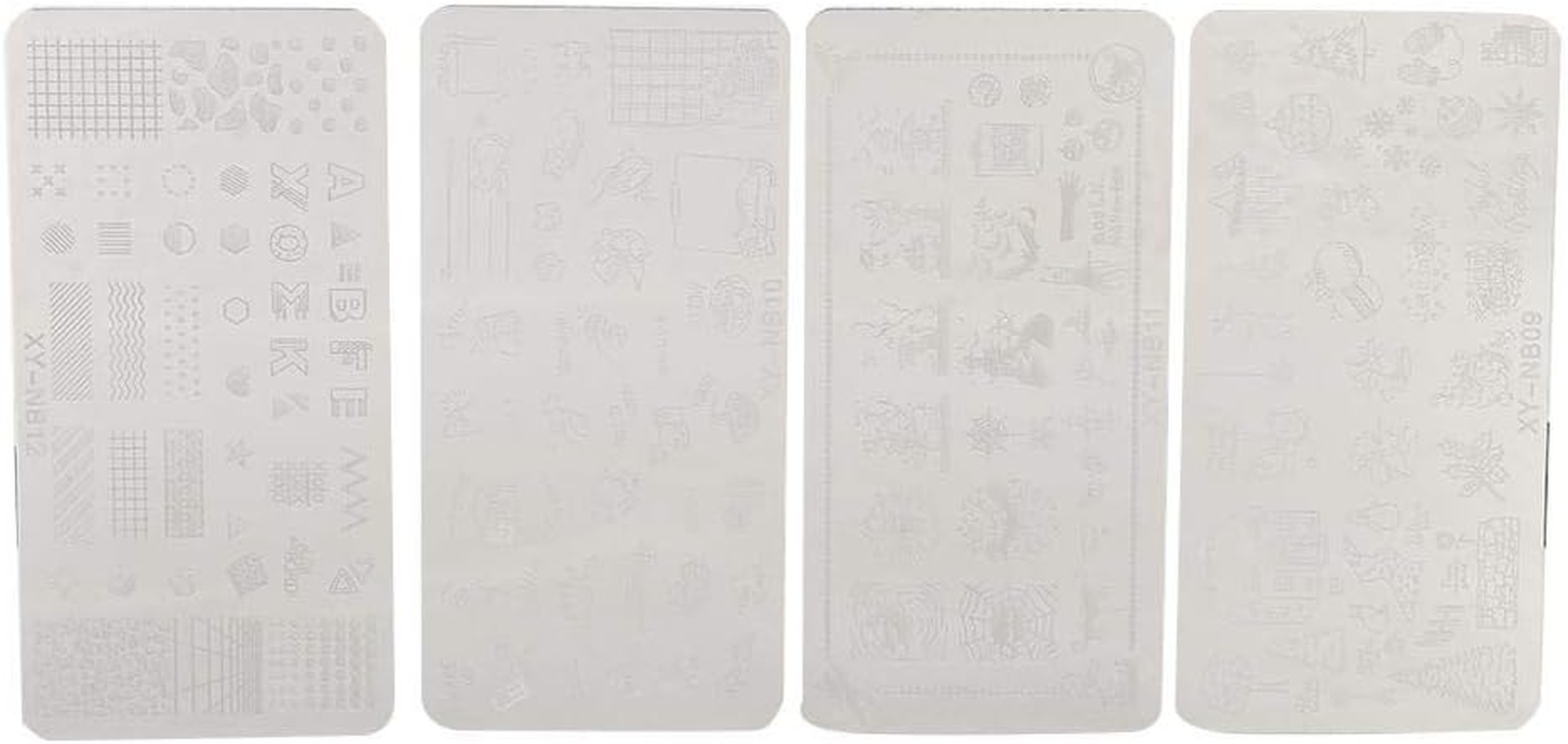 Nail Art Stencils, Durable without Deformation Nail Stamping Template, Convenient and Practical Not Easy to Fall off Exquisite Workmanship for Home Beauty Salon(09-12) image number 1