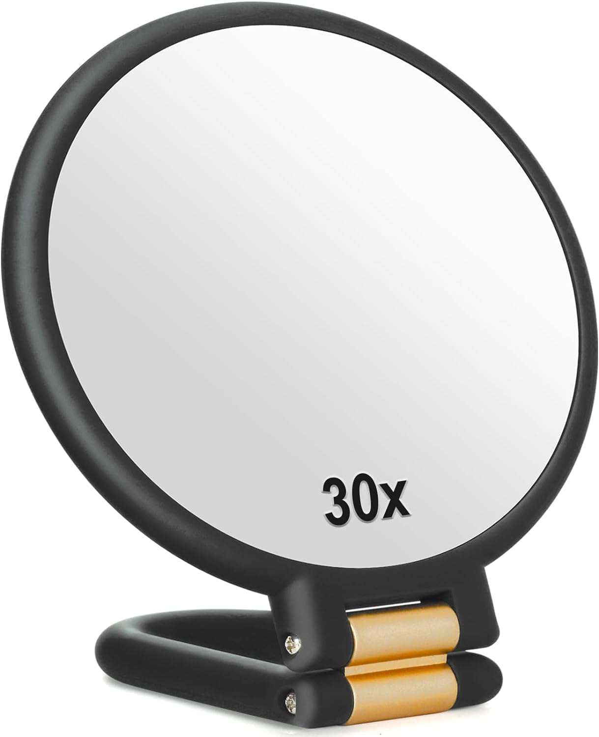 30X Magnifying Mirror, Travel Hand Mirrors with Handle, Double Side Handheld Mirror with 1X 30X Magnification & Adjustable Handle/Stand, Hand Held Foldable Travel Mirror for Makeup image number 3