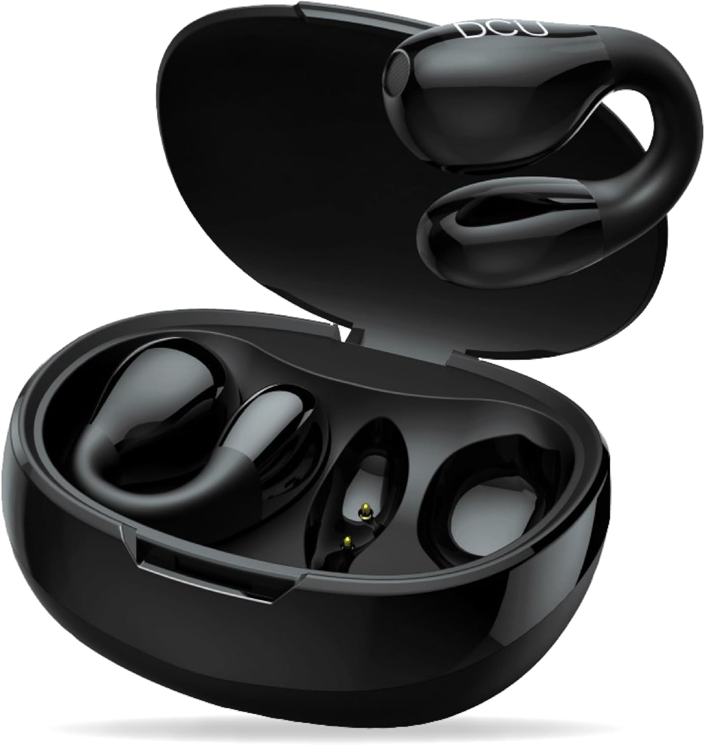 DCU TECNOLOGIC - Bluetooth 5.3 Clip Buds Headphones - Wireless - Multi-Point Connection - 7 Hours of Continuous Use Time (Single Charge) over 30 Hours with Charging Case. Colour: Black image number 3
