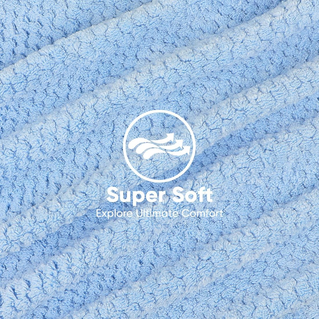 HOMEXCEL 5 Pack Microfiber Hair Towels - 40 X 20 Inches Super Soft, Fast Drying Turbans for Long, Thick, Curly Hair - anti Frizz Wrap with Elastic Strap image number 4