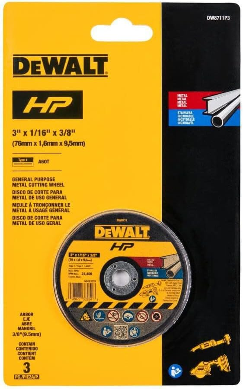 Dewalt 3IN Bonded Cutting Wheel 3PACK (DW8711P3)