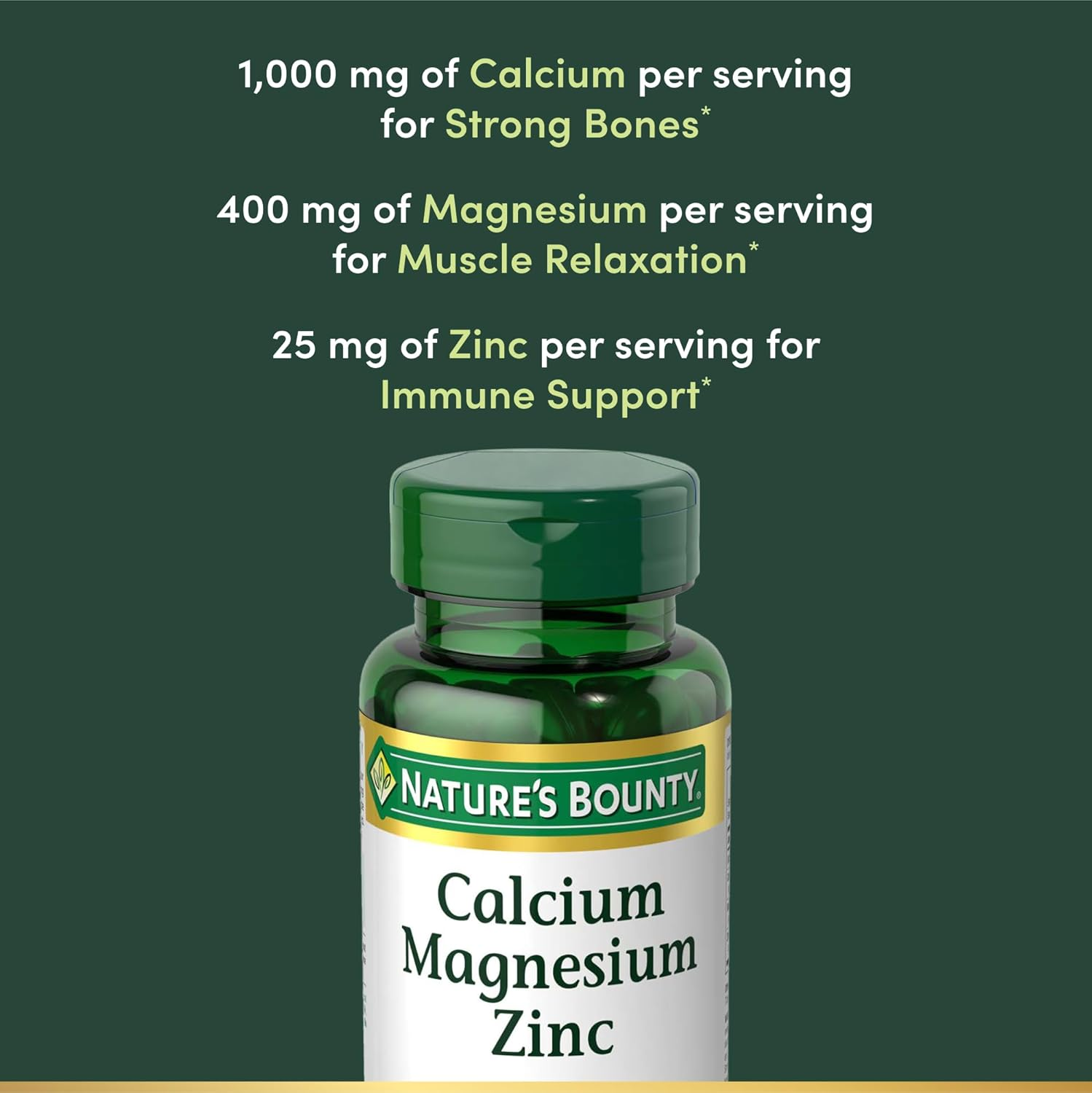 Nature'S Bounty Calcium-Magnesiuim-Zinc, 100 Caplets image number 5