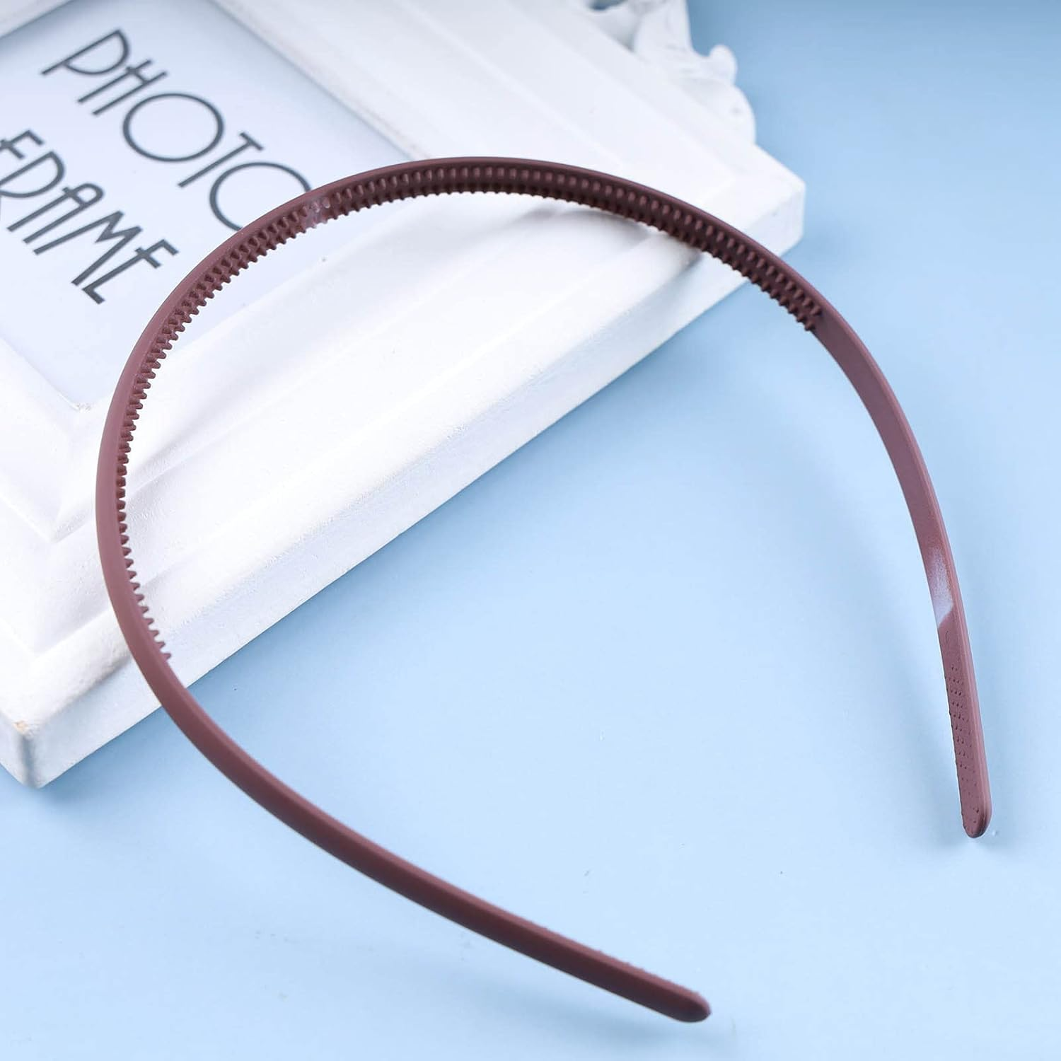 Yheakne Vintage Headband French Headband Hair Bands Multicoloured Resin Headbands Plastic Plain Hair Band Hoop Decorative Hairpiece Hair Accessories for Women and Girls (Pink) image number 3