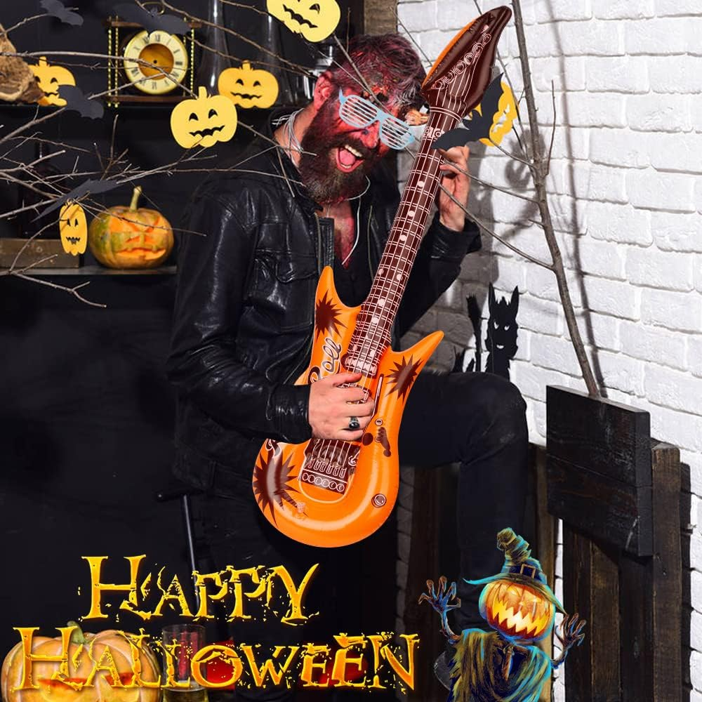 LNCOJOLM Inflatable Musical Instrument Props, 10Pcs: Guitars, Saxophones, Microphones, Boom Box, Glasses - Music Theme Balloons for Kids, Unisex - Children'S Party & Event Decoration image number 2