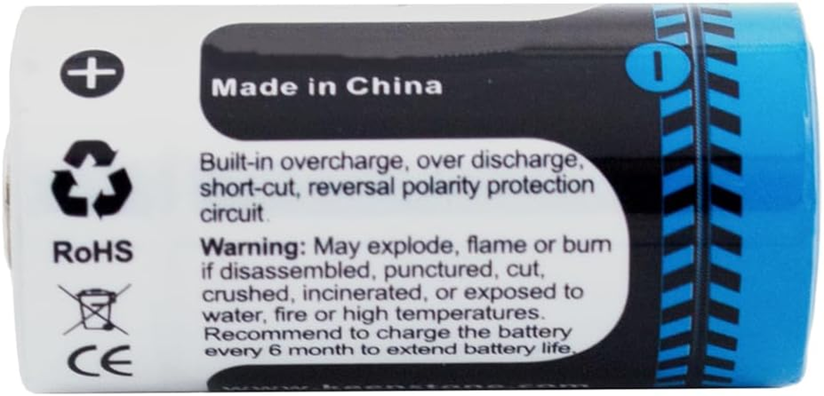 RCR123A 3.7V Rechargeable Lithium Batteries 10-Pack 750Mah Long-Lasting Compatible with Home Safety and Security Devices, High-Intensity Flashlights, and Home Automation