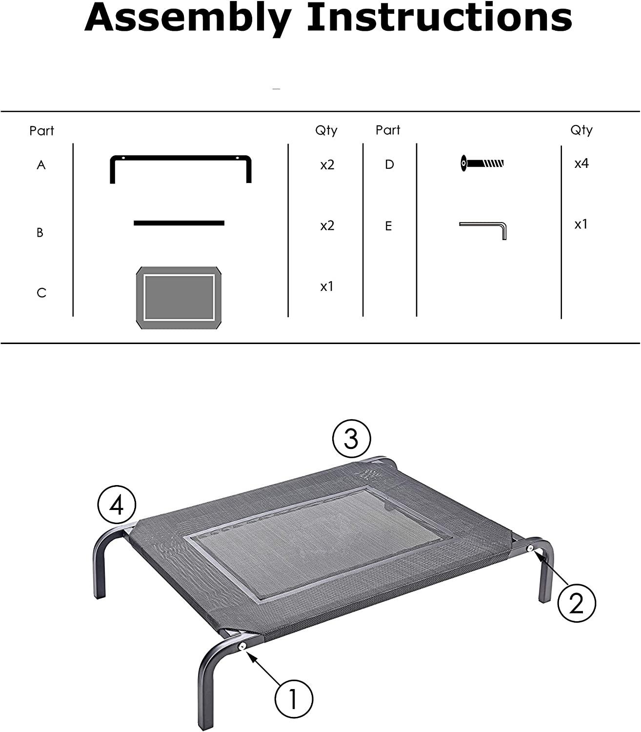 Flea Free Elevated Dog Bed (Medium) 106X63X15Cm / Black/The Original Fleafree Brand