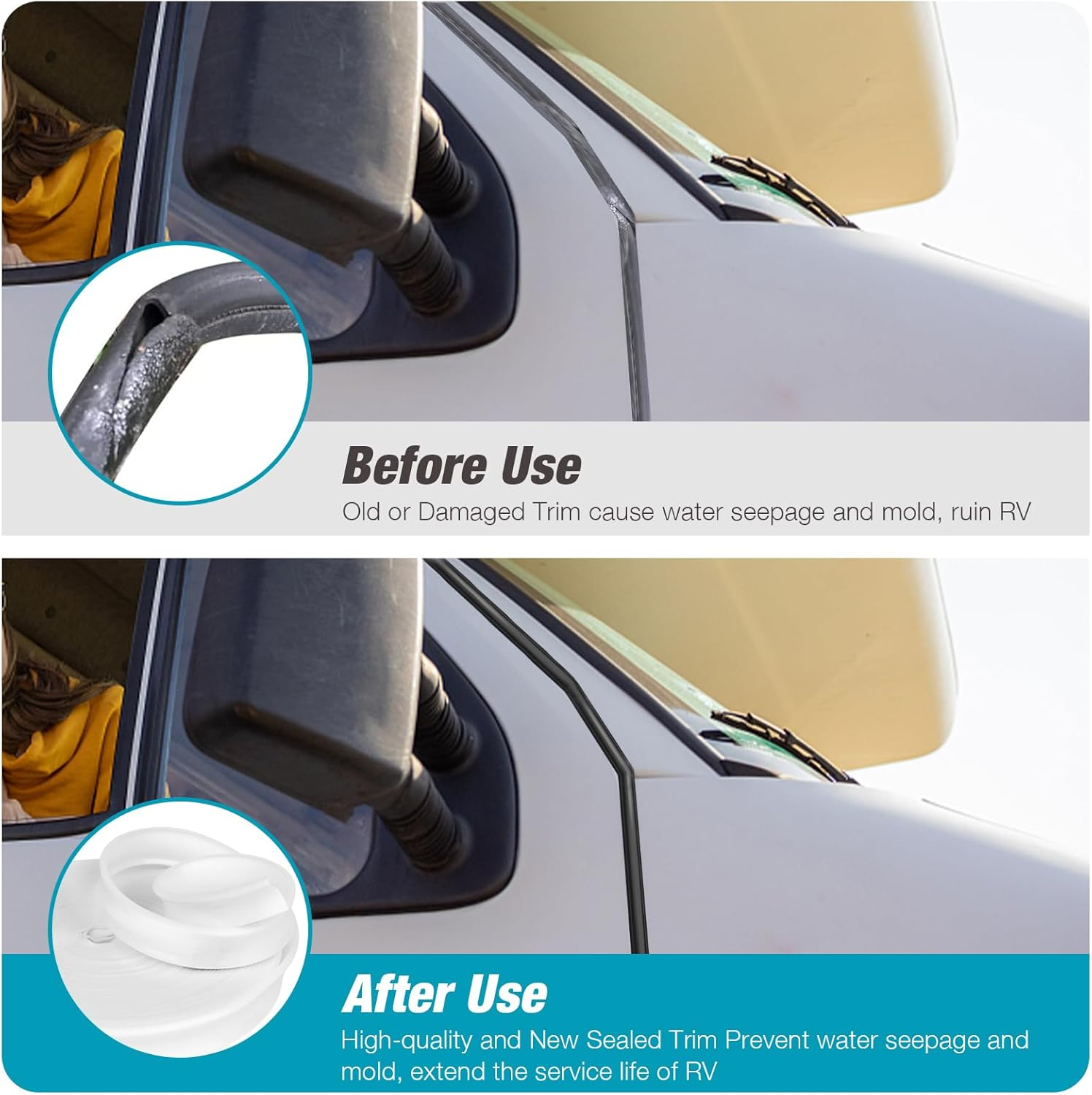 7/8 "Camper Molding Insert Trim Exterior Plastic Trim Fits for RV Camper Travel Trailer (100Ft-White)&hellip;