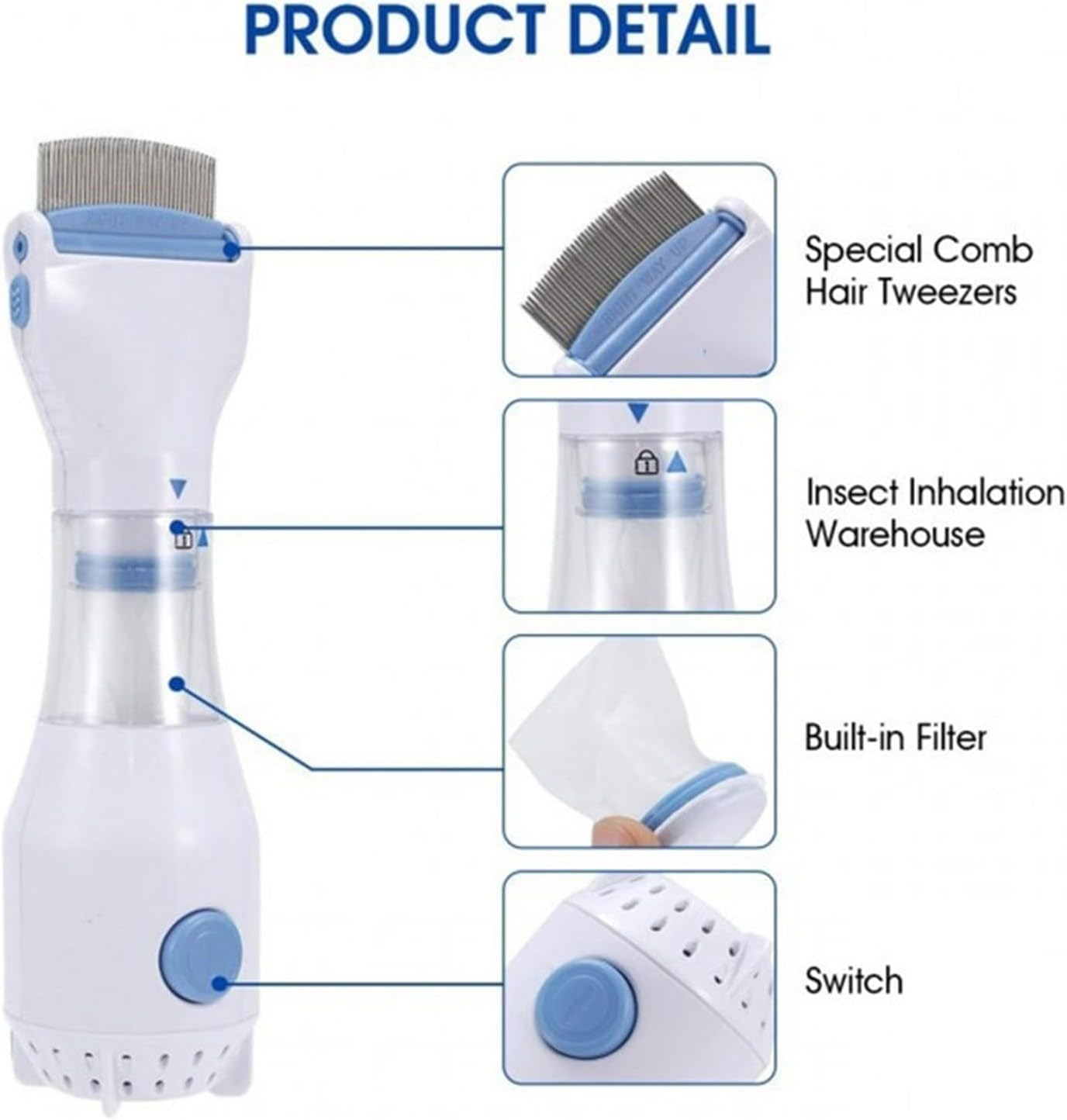 Electronic Head Lice Remover Head Lice Comb Out Performs Other Head Lice Combs and Lice Shampoo Removes Lice and Eggs image number 3