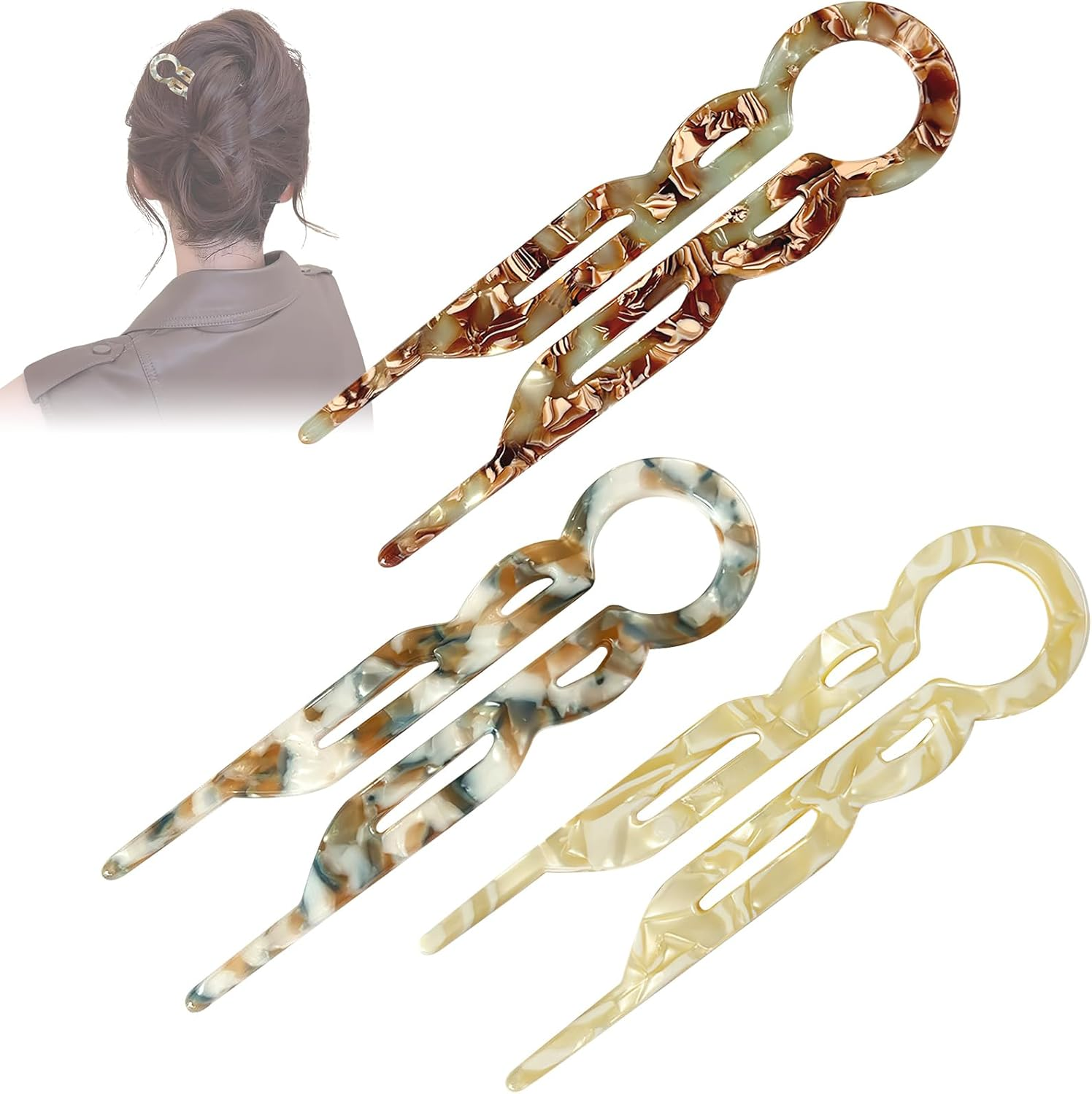 Lialys Hairpin, Prestige Hairpin, 3Pcs Lialysoff Hair Pin, Prestige Hair Pins, French Hair Pin for Thick Hai-R, U Shaped Hai-R Pins, Hair Accessories image number 6