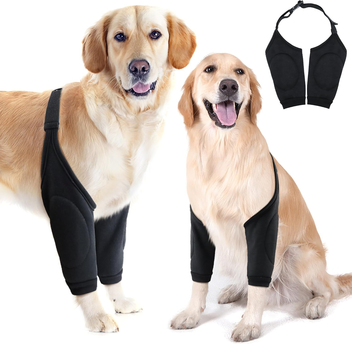 Dog Elbow Protector for Front Leg Calluses, Dog Joint Recovery Sleeve for Prevent Licking, Adjustable Dog Elbow Pads Dog Leg Wound Care, Dog Knee Brace Protector Pads for Canine Sprain Arthritis, L image number 4