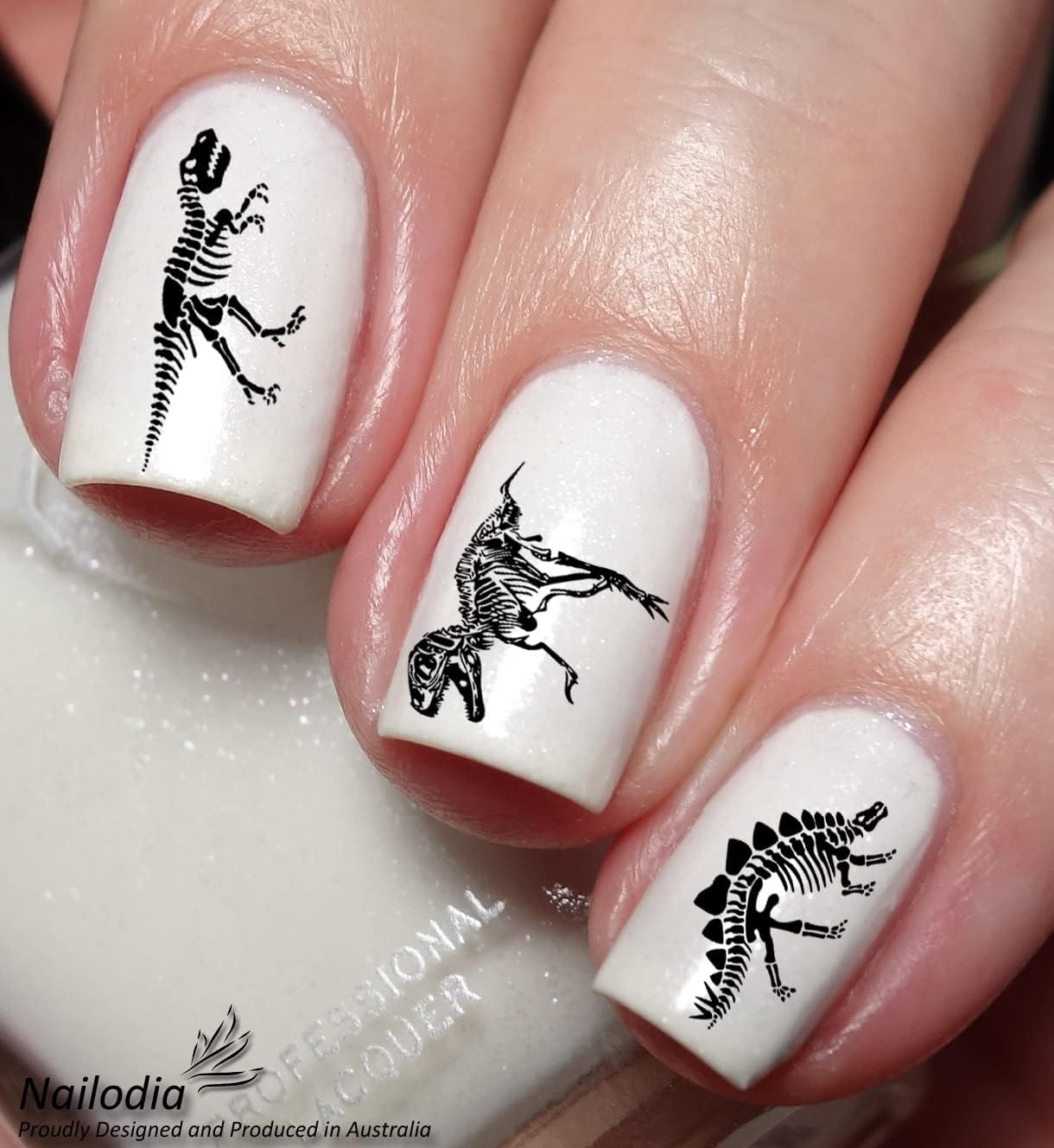 Dinosaur T-Rex Skeleton Nail Art Decal Sticker image number 2