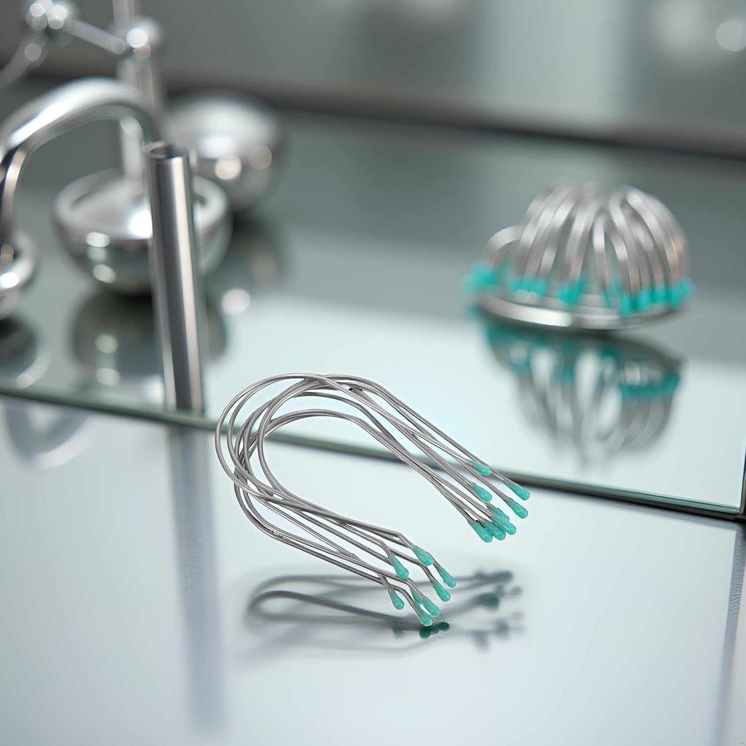 8 Pcs Silver Hot Curler Clips Replacement Kit, Hot Roller Rollers Securing Pins Fits 2 Inch, Replacement Styling Tools and Appliances,Hot Roller Clips Replacement Kit, Fits Most Sized Rollers image number 1