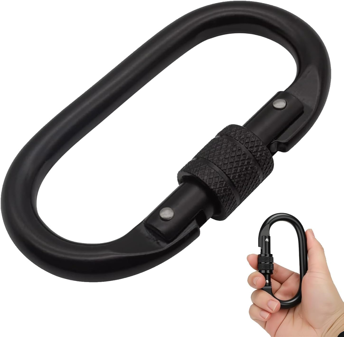 IONPSHG 25KN Heavy Duty Carabiner Clip Large Carabiner Clip Climbing Hook with Screwgate Multipurpose for Keychains Hammock Camping Gym Hiking Outdoor image number 5
