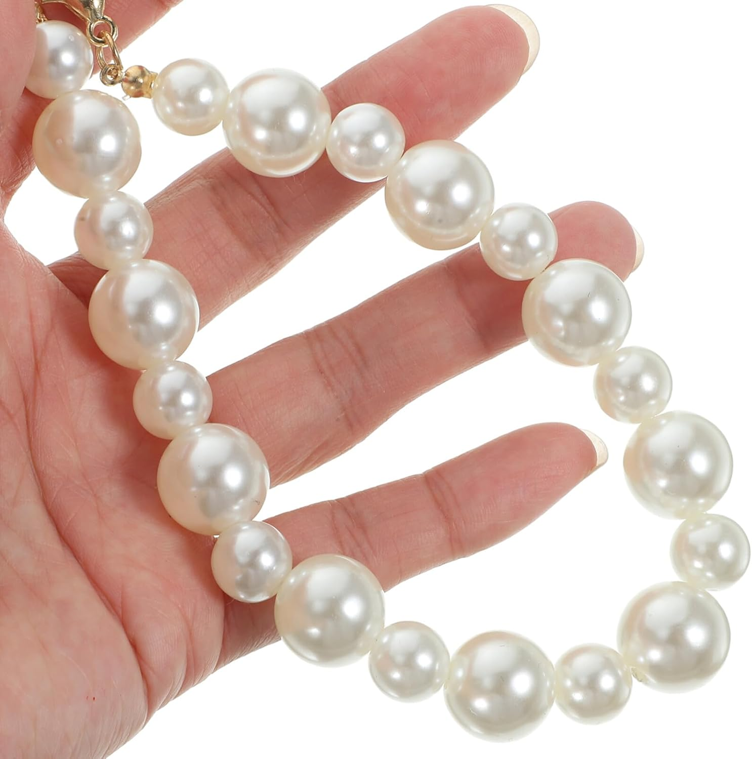 TEHAUX 4Pcs Pearl Bag Chain Plastic Replacement Single Shoulder Bag for Handbags Featuring image number 4