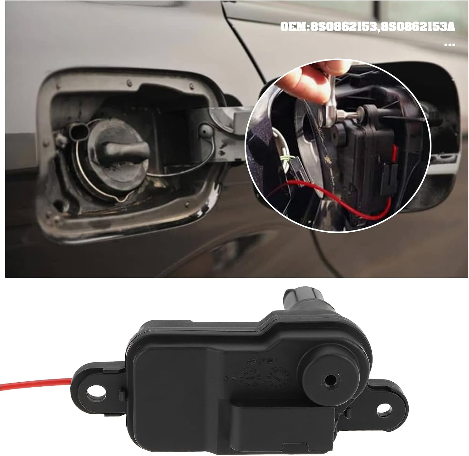 Be in Your Mind 1 Pc Fuel Tank Door Lock Actuator Fuel Flap Lock Motor Actuator 8S0862153, 8S0862153A Compatible with Audi A3 A5 Q7 Q8 TT 2016-2023 image number 2