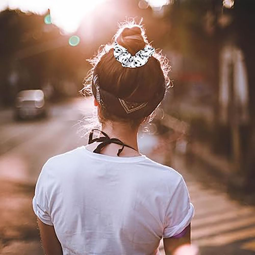 6 PCS Print Hair Scrunchies,Football Hair Elastic Ties Silky Sport Scrunchy for Soccer Players, Teams and Coaches Perfect Soccer Accessories and Football Gifts - Orange image number 2