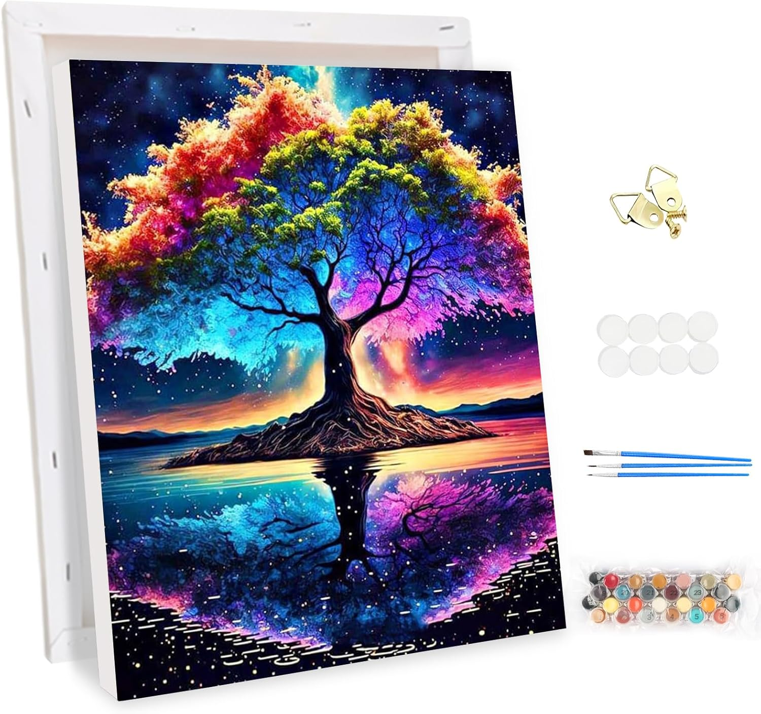 MEIYUDA DIY Paint by Numbers for Adults with Frame Flower, Paint by Numbers Kits Butterfly, Arts and Crafts for Beginner, Paint by Numbers Acrylic Pigment Drawing Paintwork Wall Art 30X40Cm